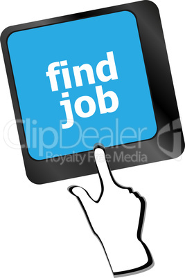 Searching for job on the internet. Jobs button on computer keyboard