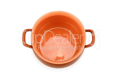 Clay pan isolated on white background.