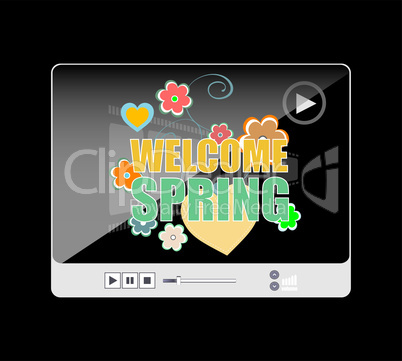 Welcome spring words on holiday card