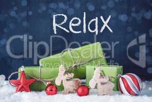Green Christmas Gifts, Snow, Decoration, Text Relax
