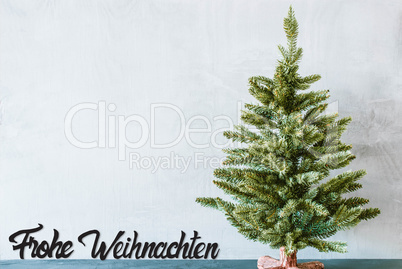 Green Tree, Black Calligraphy Frohe Weihnachten Means Merry Christmas