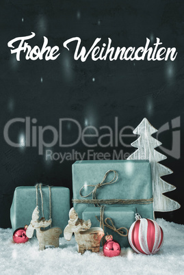 Vertical Decoration, Calligraphy Frohe Weihnachten Means Merry Christmas