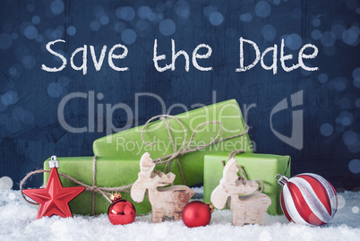 Green Christmas Gifts, Snow, Decoration, Save The Date