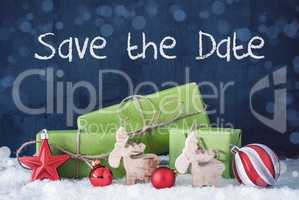 Green Christmas Gifts, Snow, Decoration, Save The Date