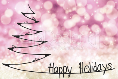 Christmas Tree, Happy Holidays, Light Purple Background