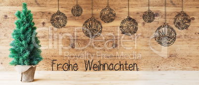 Tree, Ball, Calligraphy Frohe Weihnachten Means Merry Christmas