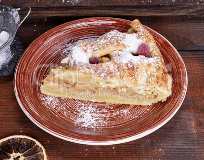 triangular slice of apple pie puff pastry