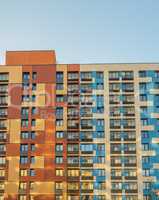 the facade of a modern residential complex. Moscow, Russia