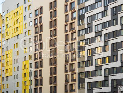 the facade of a modern residential complex. Moscow, Russia