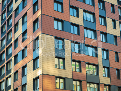 the facade of a modern residential complex. Moscow, Russia