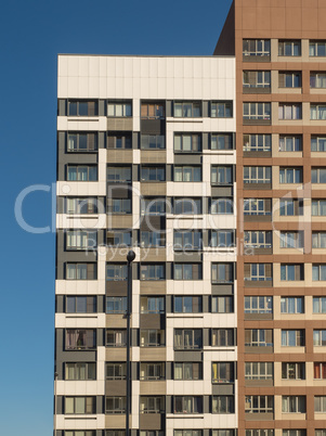 the facade of a modern residential complex. Moscow, Russia