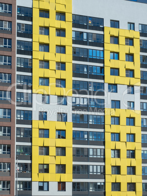 the facade of a modern residential complex. Moscow, Russia