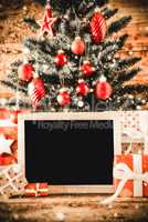 Vertical Tree, Bright Gifts, Copy Space For Advertisement