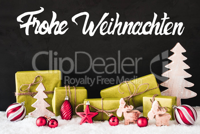 Christmas Decoration, Calligraphy Frohe Weihnachten Means Merry Christmas