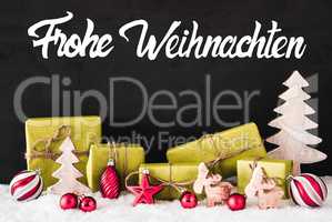 Christmas Decoration, Calligraphy Frohe Weihnachten Means Merry Christmas