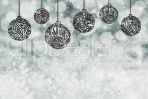 Christmas Tree Ball Ornament, Copy Space, Gray Background