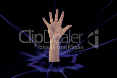 Outstretched hand with background