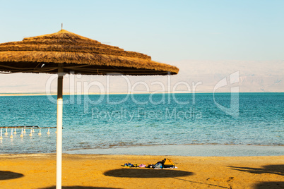 Beautiful coast of the Dead Sea .