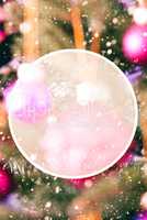 Christmas Tree With Blurry Rose Balls, Copy Space, Snowflakes