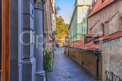 Cervena street in Jewish ghetto of Prague