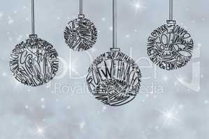 Christmas Tree Ball Ornament, Light Gray Background