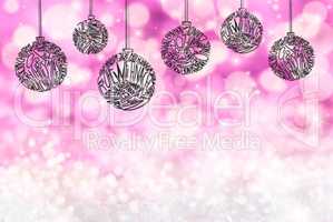 Christmas Tree Ball Ornament, Light Purple Background, Copy Space