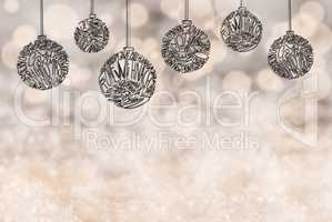 Christmas Tree Ball Ornament, Copy Space, Snow, Purple Background