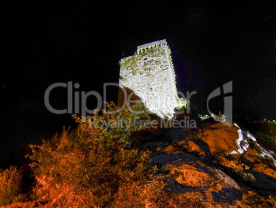 The castle seen at night