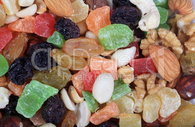 set of dried fruit