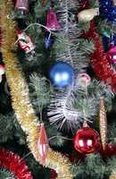 toys on green christmas fir