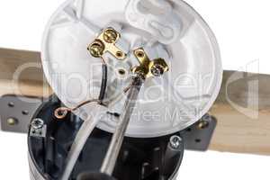 Fastening electrical wires to the light bulb holder