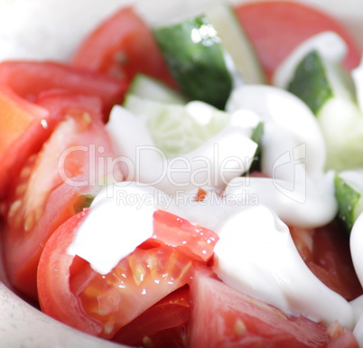 salad in metal plate