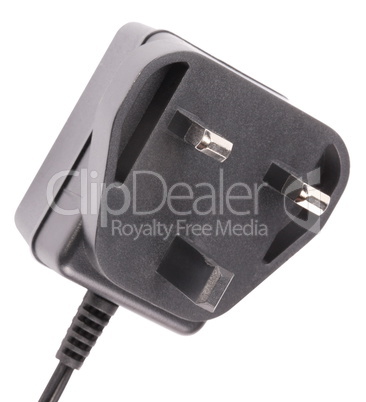 UK Outlet Plug with Cord Isolated