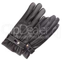 two Leather Gloves Isolated