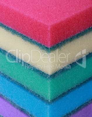 many foam rubber  sponge