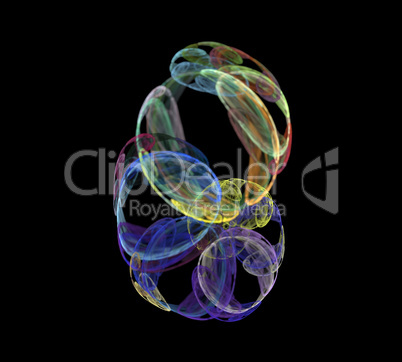 image of one Digital Fractal on Black Color