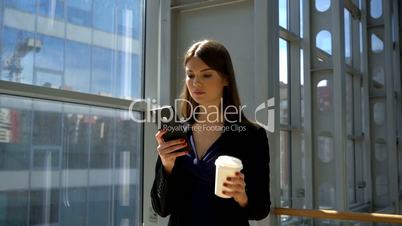 Business woman with coffee