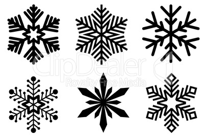 Set of different snowflakes