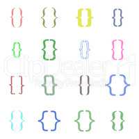 Set of braces or curly brackets icon