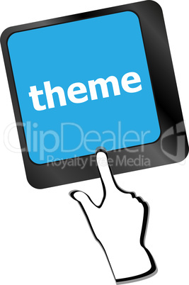 theme button on computer keyboard keys, business concept