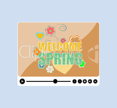 Welcome spring words on holiday card