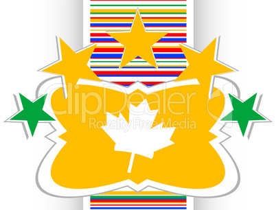 maple leaf sign on icon glossy web button