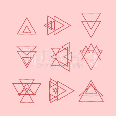 Collection of trendy geometric shapes. Geometric icons set.