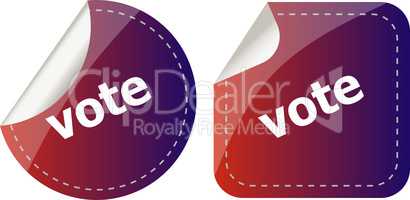 stickers label set business tag with vote word