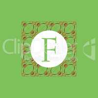 Simple and graceful floral monogram design template, Elegant lineart logo design