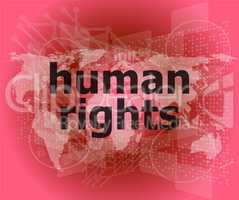 Law concept: words human rights on business digital background