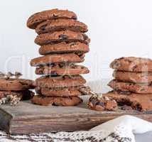 stack of round chocolate chip cookies