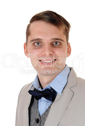 Portrait on young business man wit bowtie