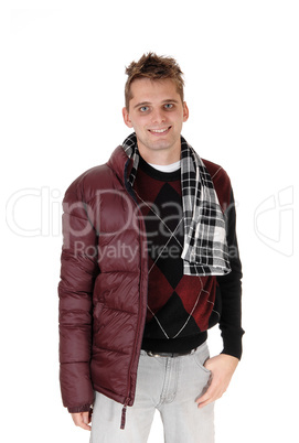 Portrait of a young man in leather jacket