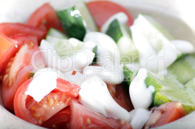 salad in metal plate